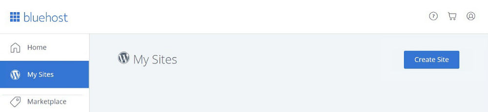 create site bluehost