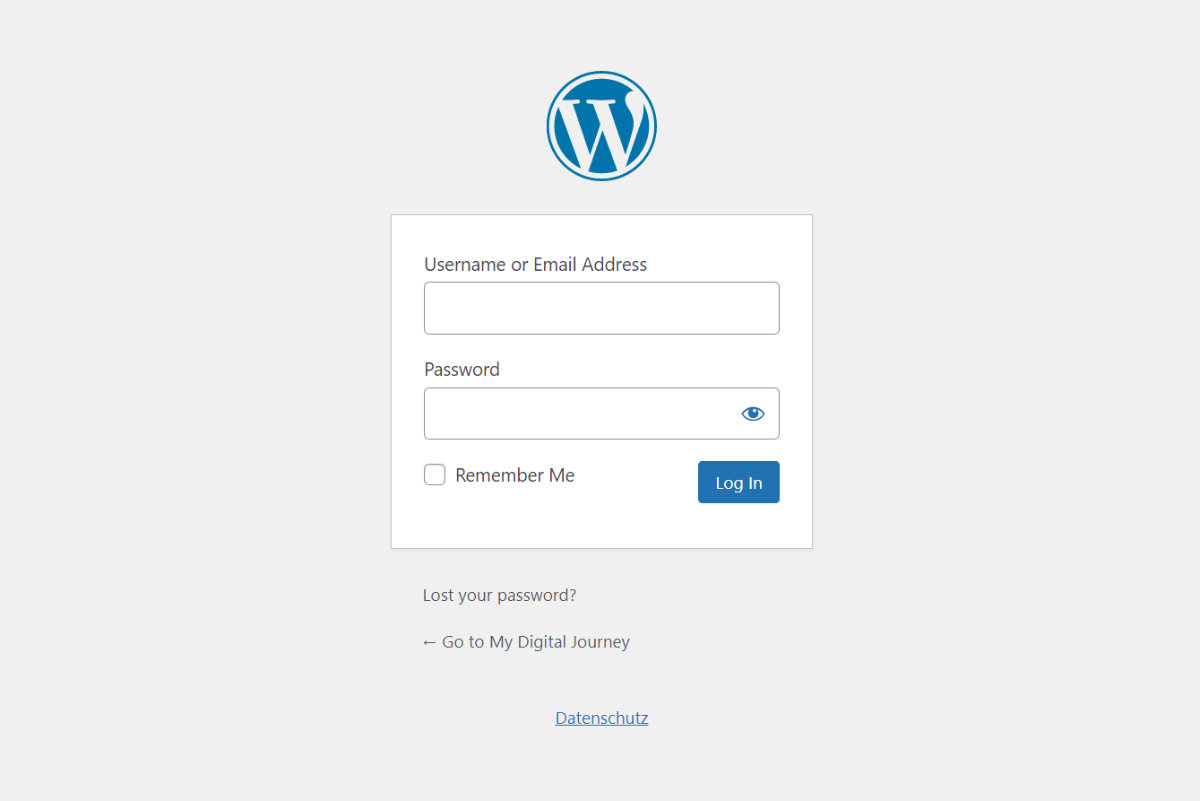 log in wordpress dashboard