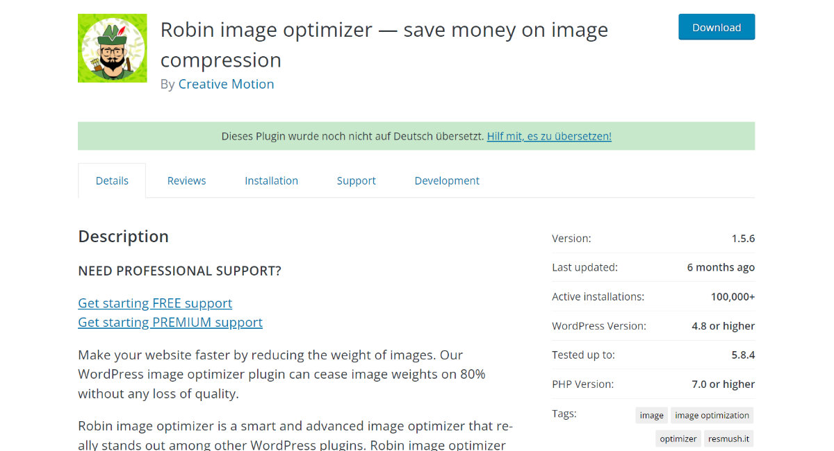 Robin Image Optimizer Wordpress Image Compression Plugin