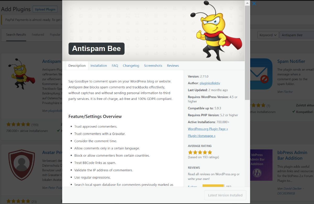 antispam bee plugin to filter spam comments
