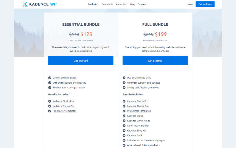 KadenceWP product bundles