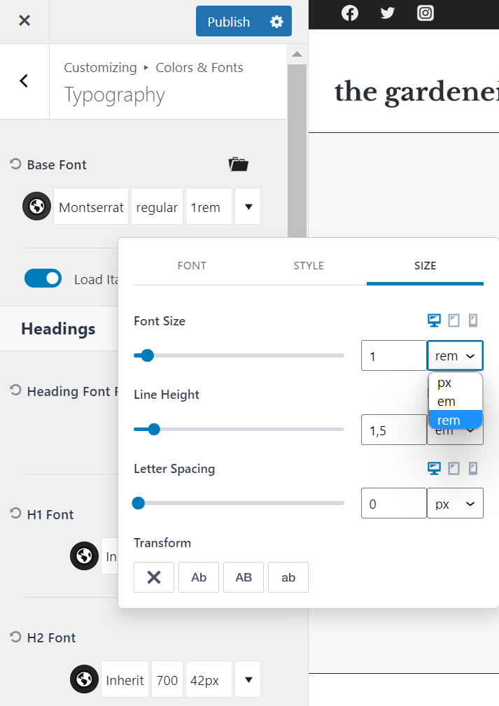 change font size globally