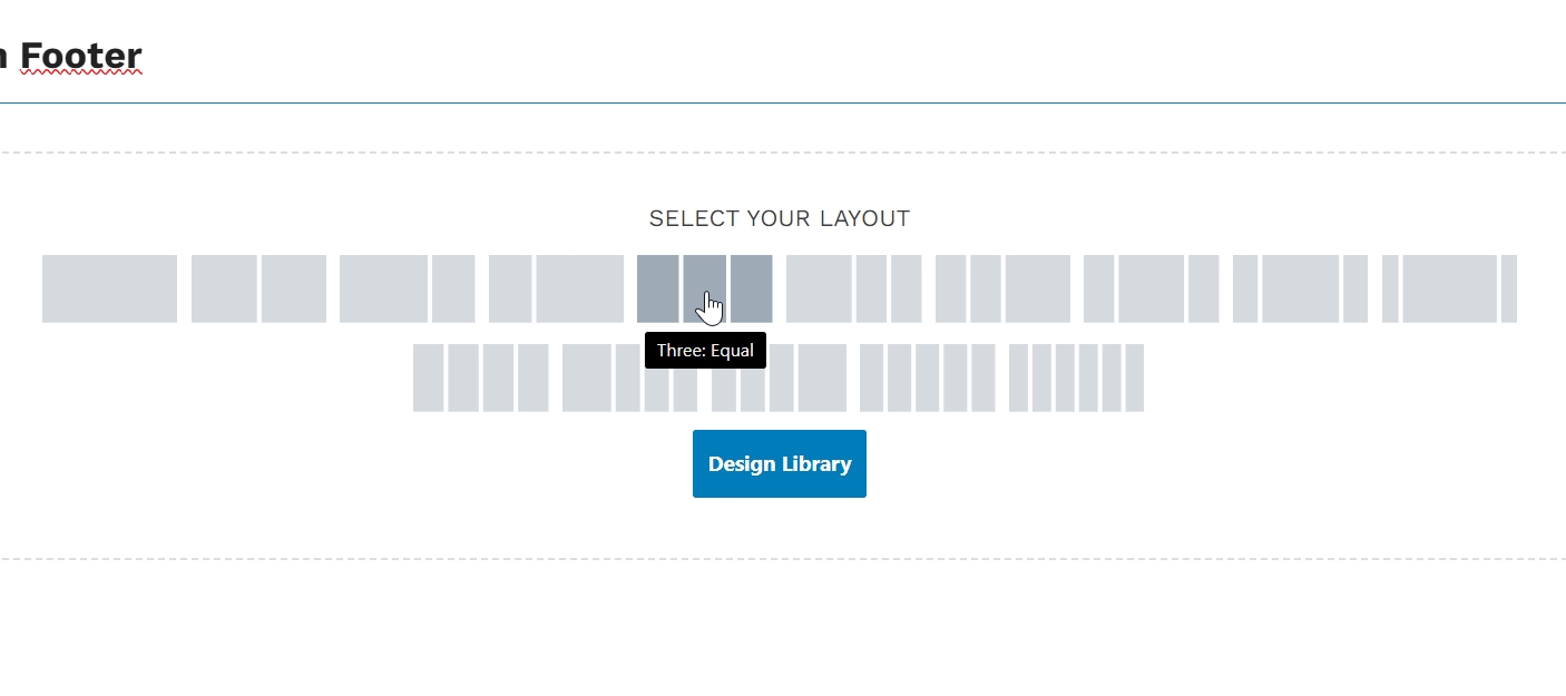 choose 3 column layout for footer