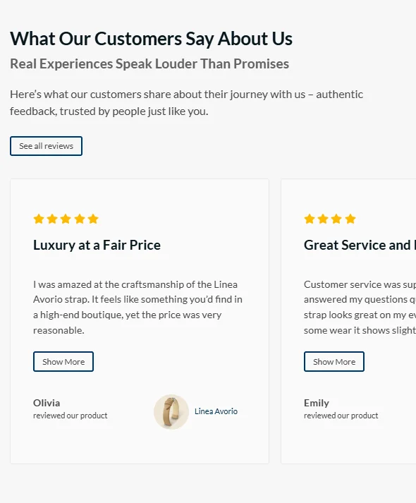 alpha theme kadence child theme horizonally dynamic customer reviews 1